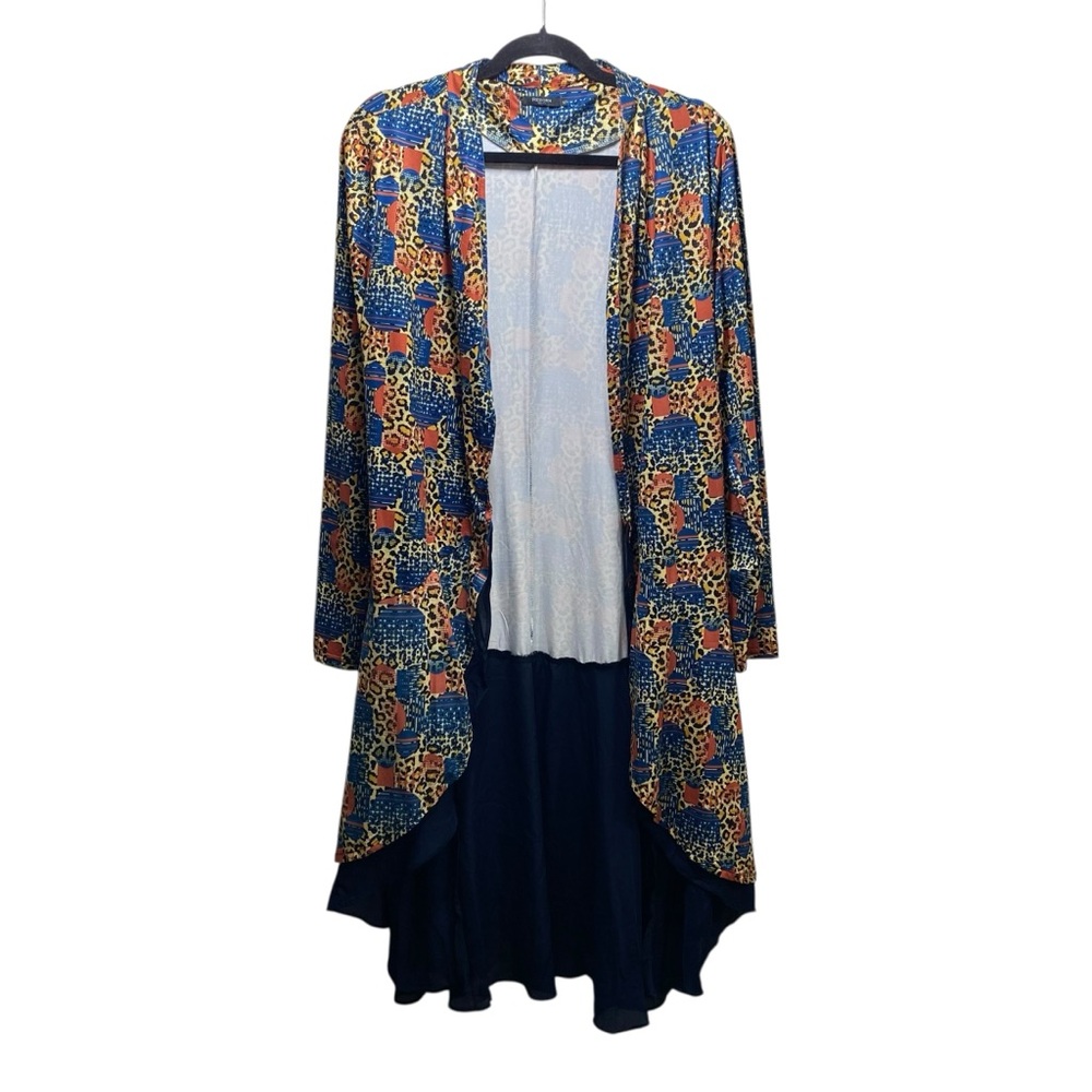 Reborn NY Boho Chic Kimono Open Front Layered Maxi Cardigan Duster Womens XL - Picture 2 of 9